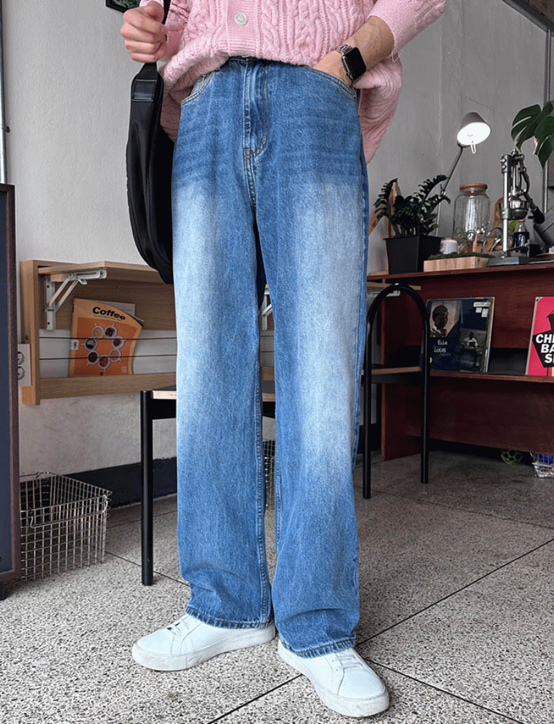 [당일출고][다리+4cm] 블리스 와이드 워싱 데님팬츠 (3color)